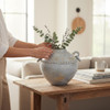 Luxury Antique Finish Gray Clay Vase Artisan Detail Shot
