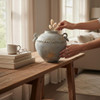 Premium Antique Finish Gray Clay Vase Handcrafted Craftsmanship