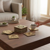 Wooden Coaster Set With Decorative | Sophisticated Boutique Accessory | Crafted In Dubai - Luxury Handcrafted Art Craftihouse Dubai