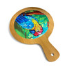 Luxury Wooden Serving Board with Colorful Butterfly Art Artisan Detail Shot