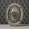 Premium Khatamkari mosaic oval frame with Four Qul Islamic calligraphy