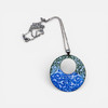Artistic copper pendant with traditional Minakari green and blue enamel design