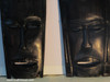 Exclusive Hand Carved Pair Of Ebony | Vintage Ebony Wood Head Bust Fine Craftsmanship Detail