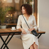 Luxury Genuine Cow Leather Mini Crossbody Bag Artisan Detail Shot