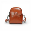 Luxury Genuine Cow Leather Mini Crossbody Bag Artisan Detail Shot