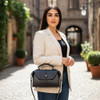 Exclusive Luxury Genuine Cow Leather Satchel 20x12 cm- Midnight Black Heritage Collection View