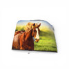 Luxury Brown Horse Decorative Carpet Artisan Detail Shot