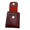 The 12x10cm crimson red bifold wallet, combining bold color with executive luxury.