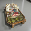 Top view of the 40x24 cm tray highlighting the vibrant colors of the miniature art and the symmetrical inlay work.