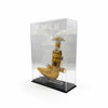 Full boardroom presentation of the premium standalone Middle Eastern heritage Khanjar dagger display case, styled elegantly on a luxury office desk serving as an elite milestone token or high-end workspace decoration in Dubai.