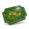 luxury 35x38cm green and gold artisan wooden serving tray