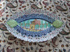 Decorative Minakari dish handcrafted in Isfahan featuring traditional floral enamel work