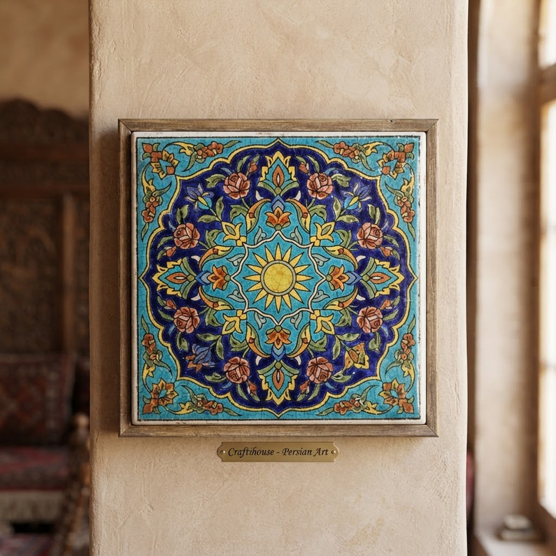 Hand Painted Persian Ceramic Tile | Craftihouse