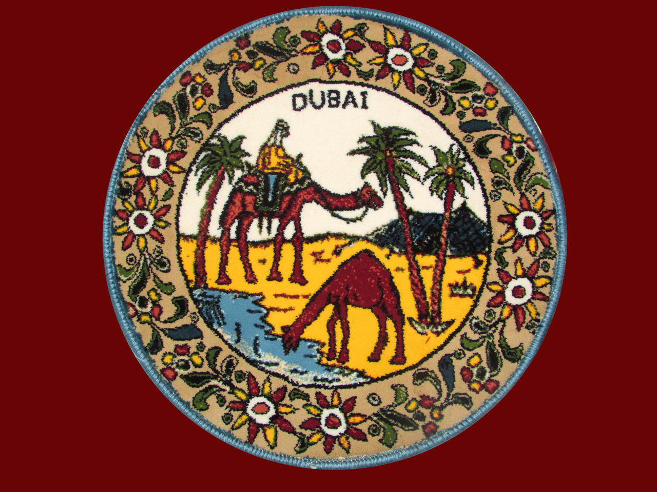 dubai souvenir Awesome Round carpet , Palm Tree & camel