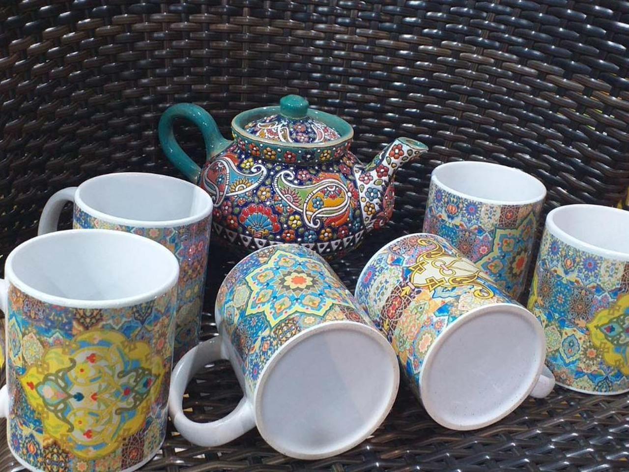 Tea serving set , brass tea serving set , new home gift