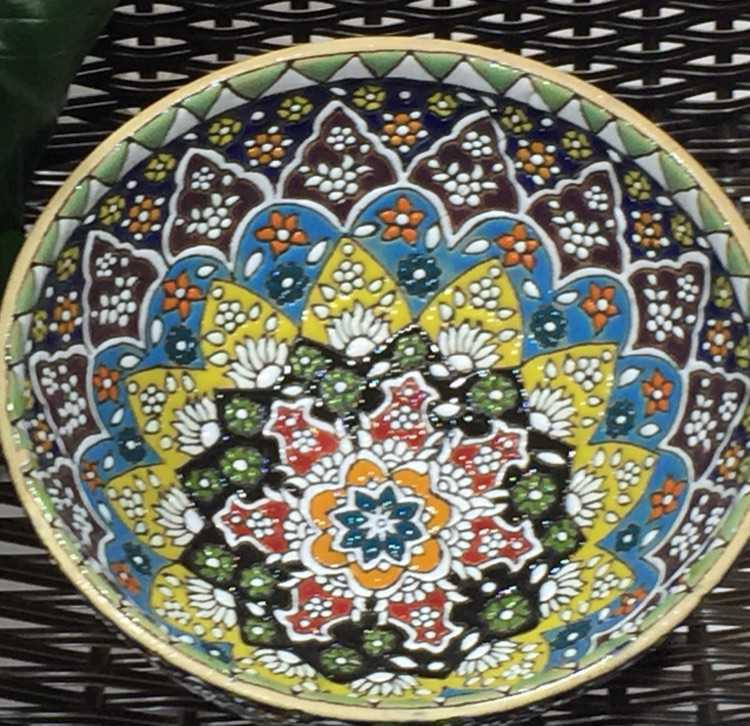 Handmade 20cm Serving bowl , earthenware handpainted bowl