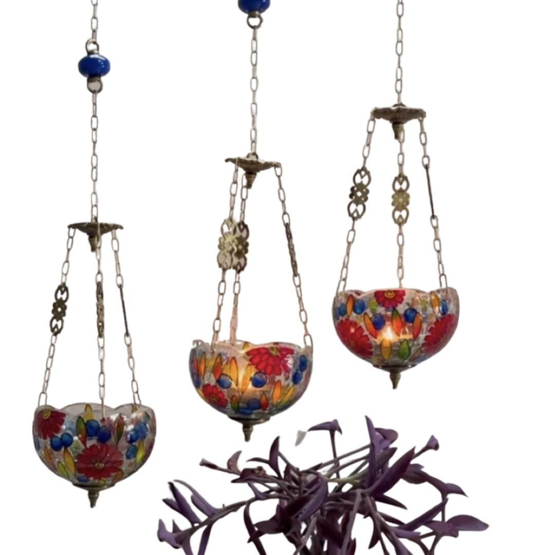 Hand painted hanging candle holder , new homde gift