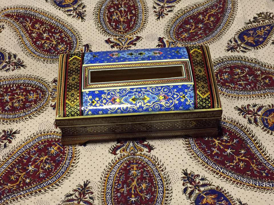 Brown - Handpainted Kalamkari Natural Dyed Cotton Tissue Box