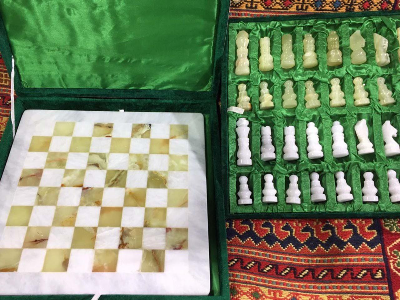 12 Inch stone chess set ,Marble chess set with velvet box , traveler chess  set