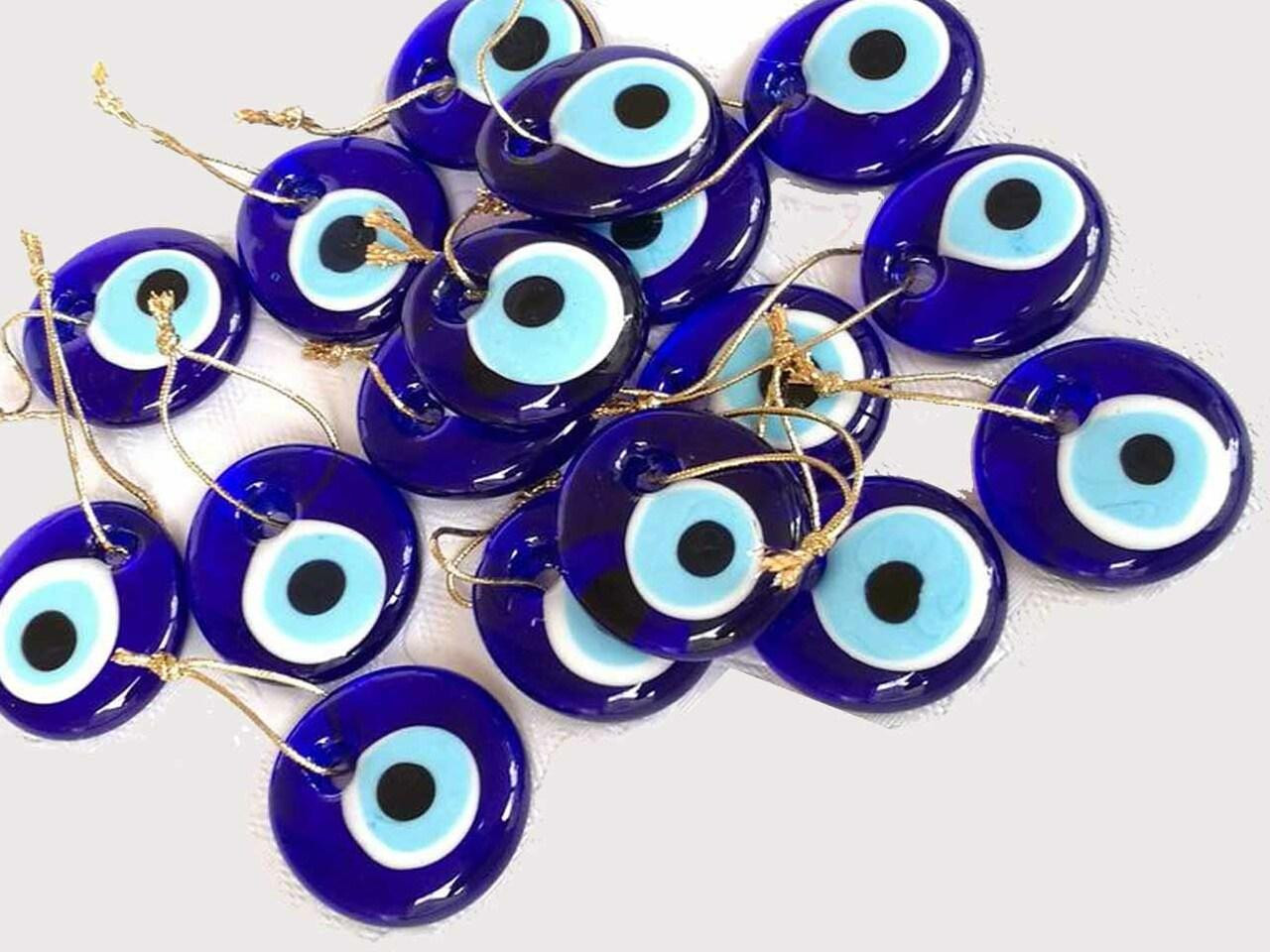 20 pcs Blue evil eye beads, bulk set nazar boncuk
