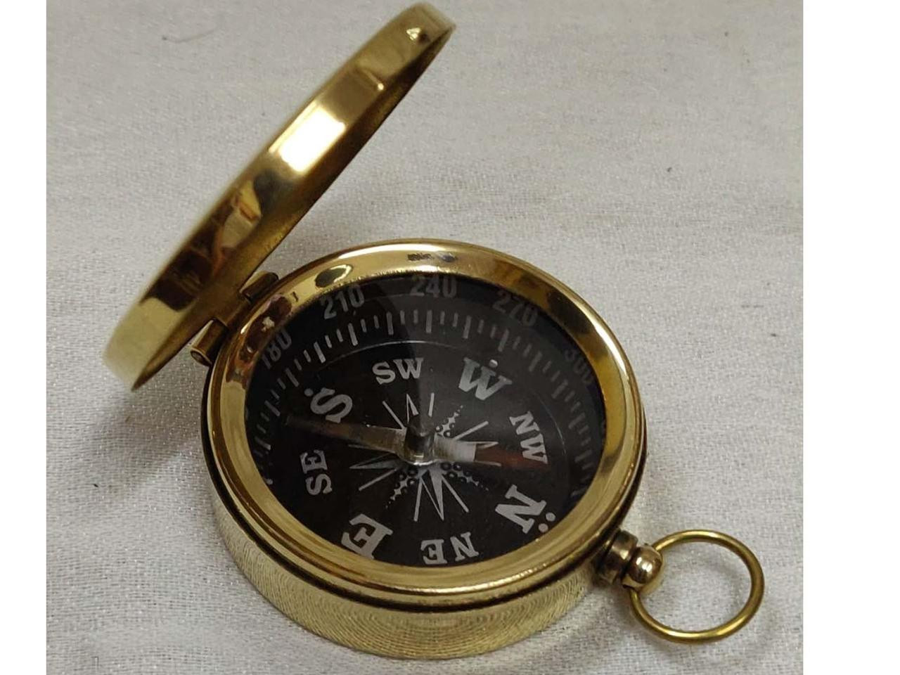 Brass compass 2 inch , pocket compass , qibla direction compass with box