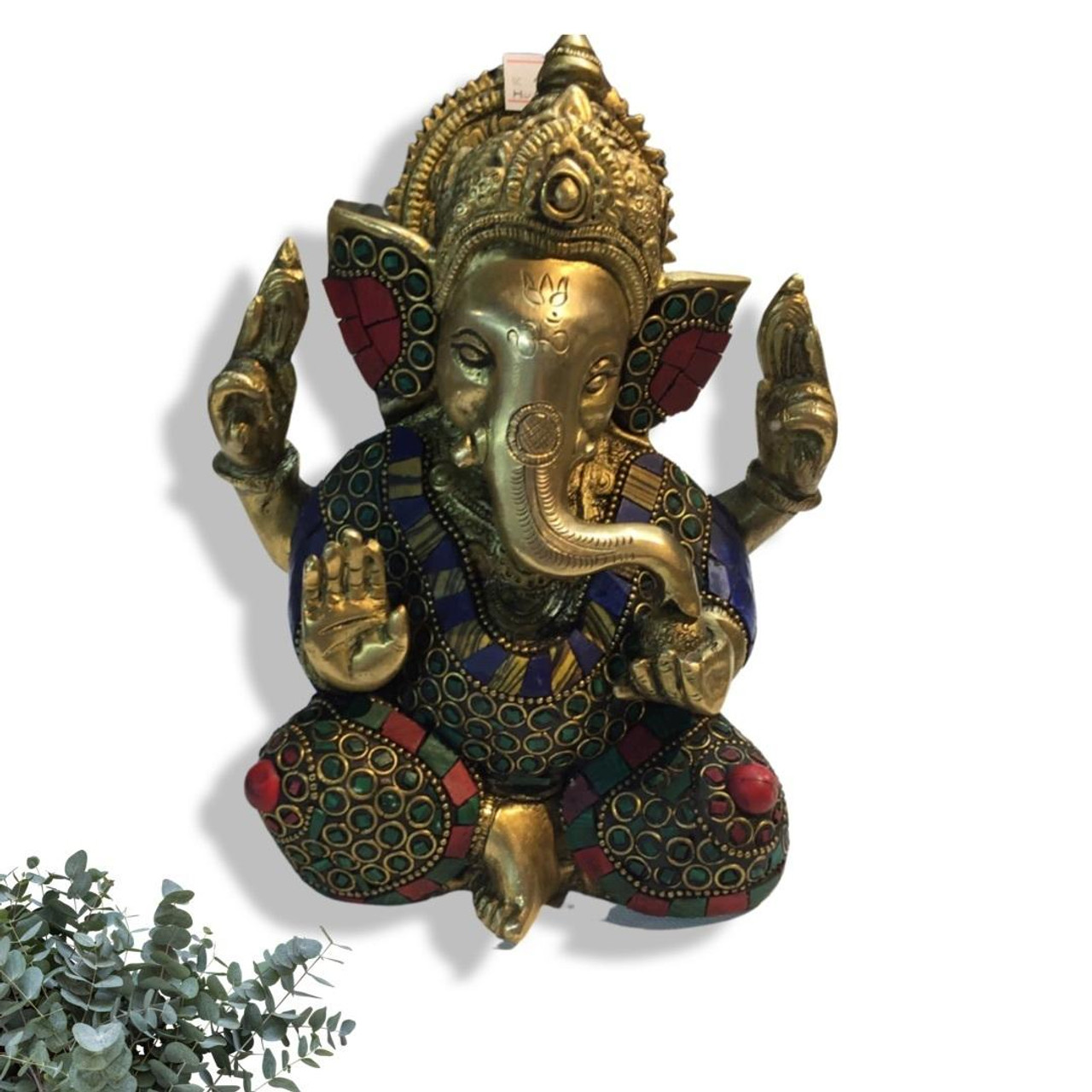 Brass Ganesha statue. Handmade Ganesha figures , unique