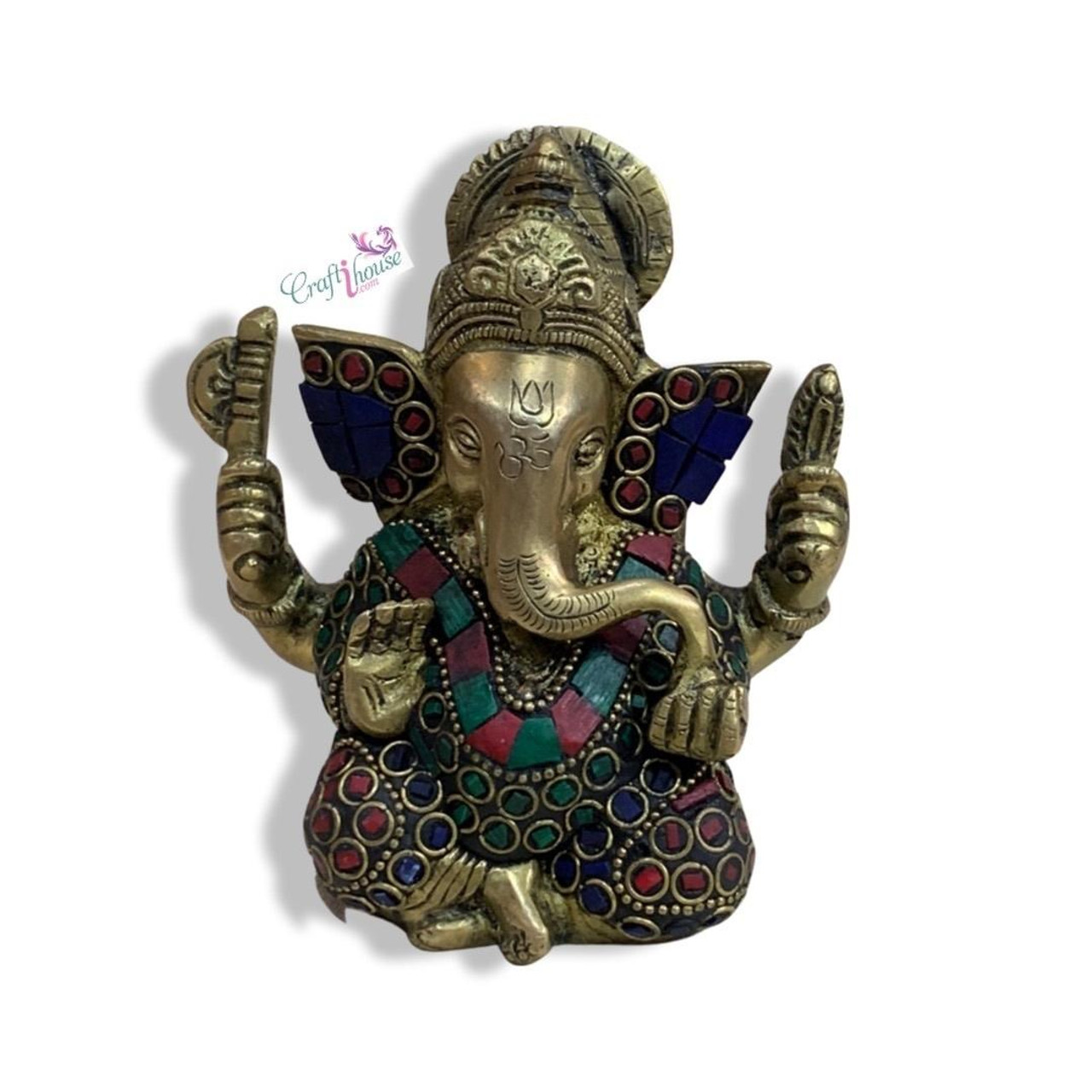 Buy Lord Ganesha sitting Ganesh Statue hindu Elephant God good Luck God  vinayaka Statue diwali Gift gajanand lambodara ganesh for Altar Online in  India - Etsy