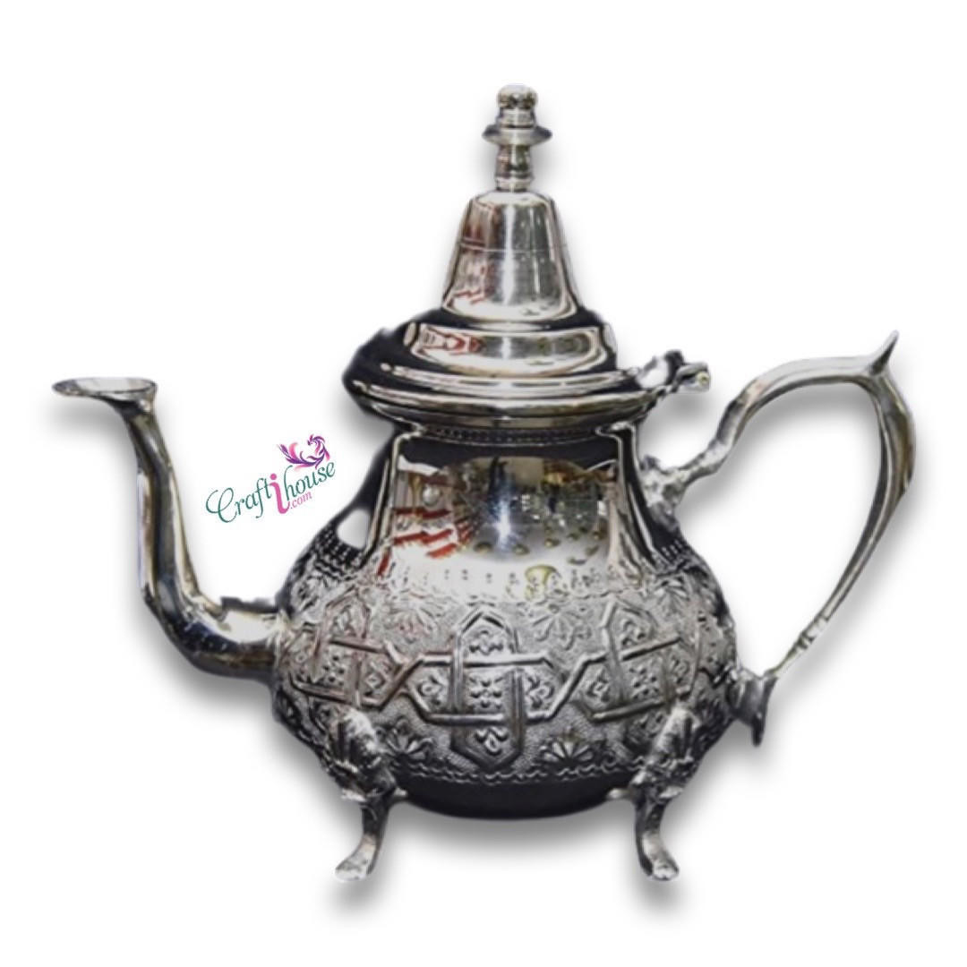 Authentic Moroccan Tea Pot Traditional 6cc Silver Tea Serving Pot