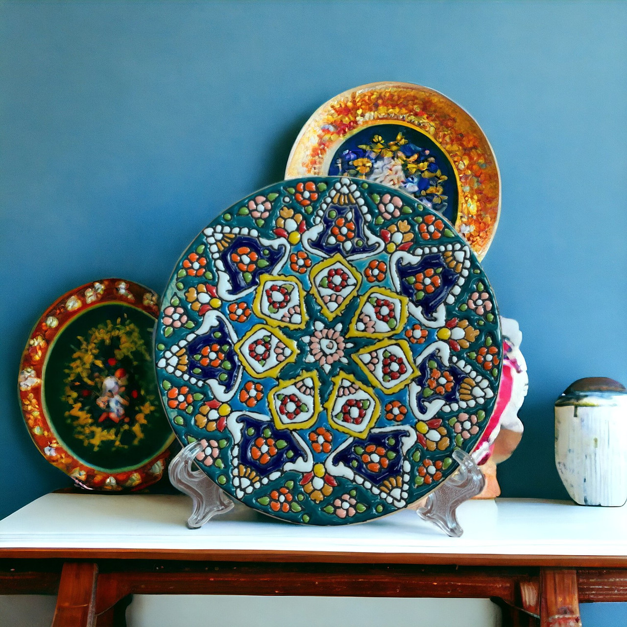 Handcrafted Minakari Wall Decor Plate Ceramic 15cm Plate