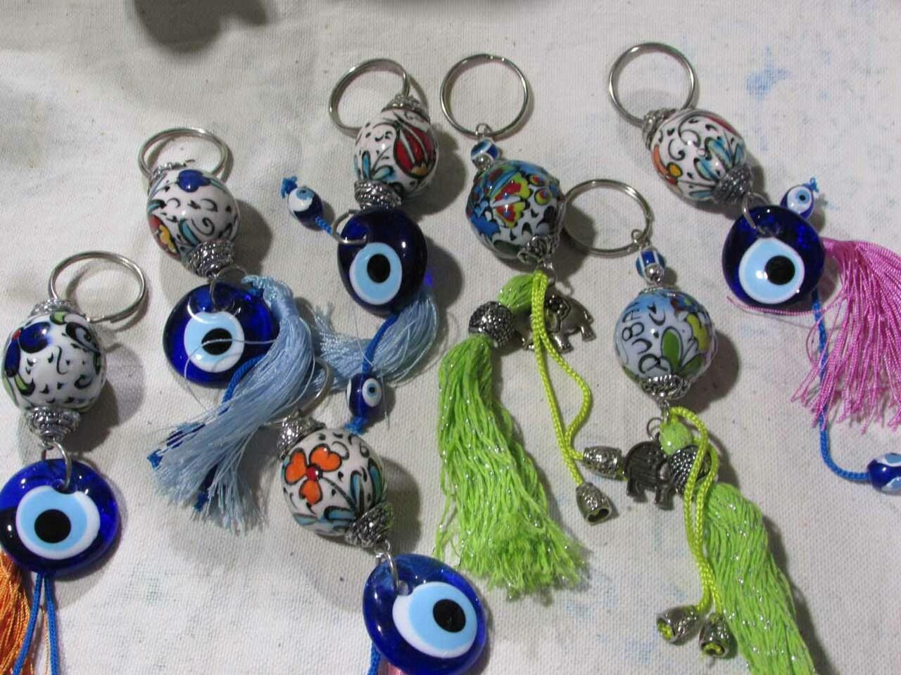 evil eye Handmade Evil Eye key chain with tassel