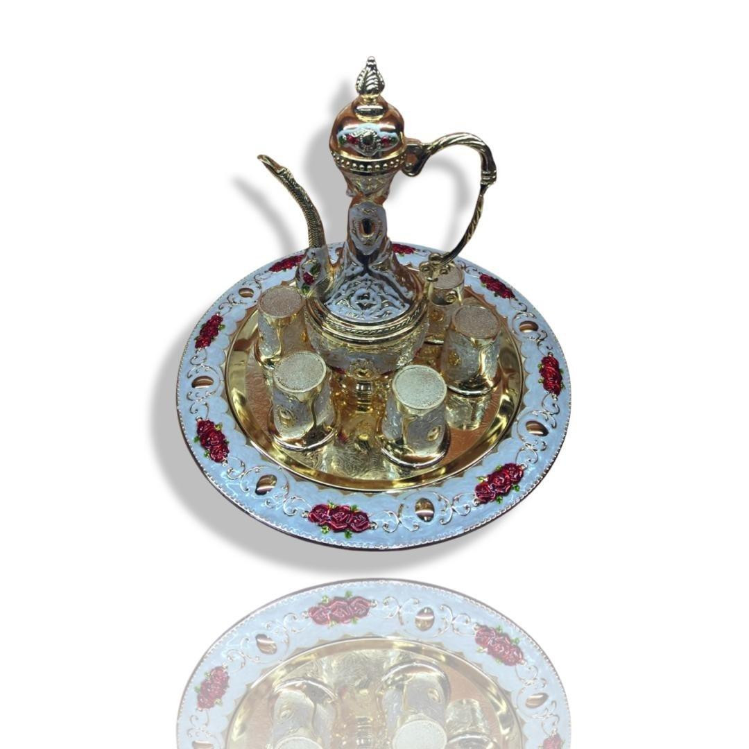 coffee serving set , golden color metal coffee set