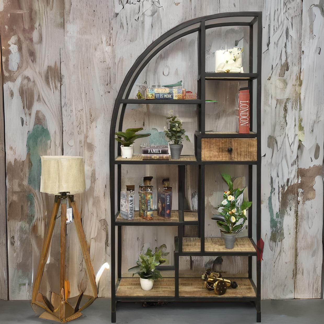wooden show case , Handmade wooden display shelf