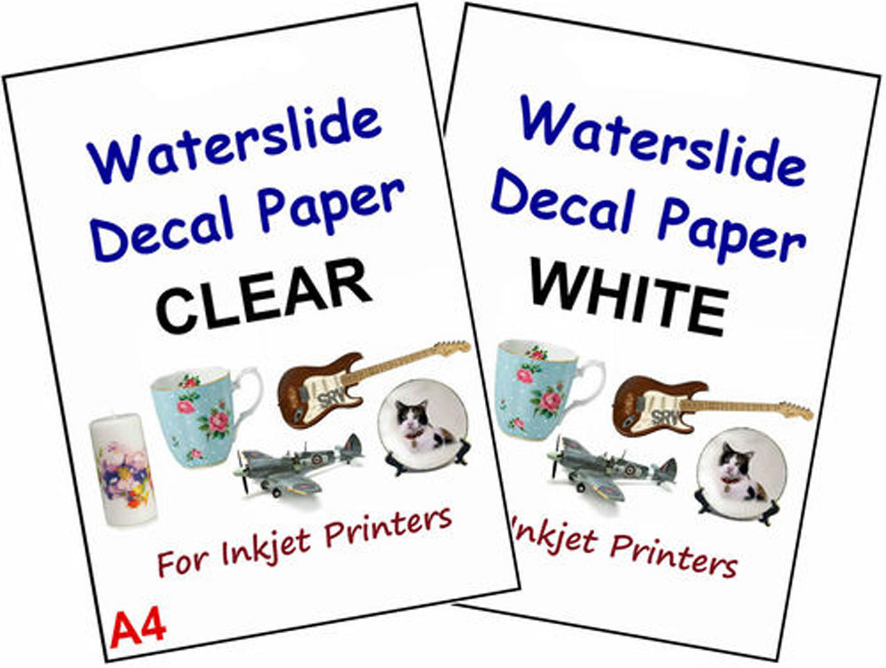 water slide pack of 10 sheets Clear Transparent Inkjet