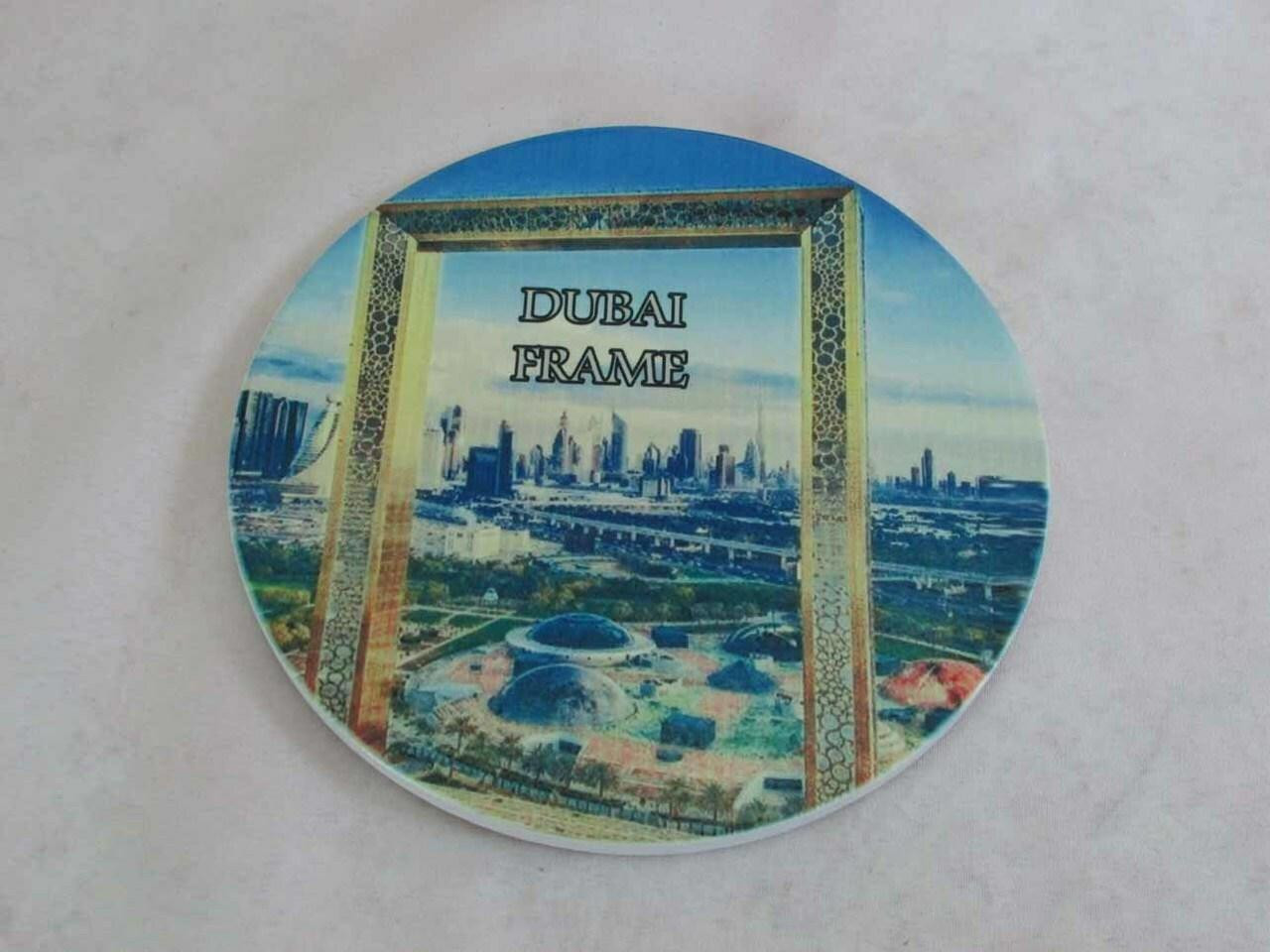dubai attraction Souvenir plate ,Gold plated dubai plate