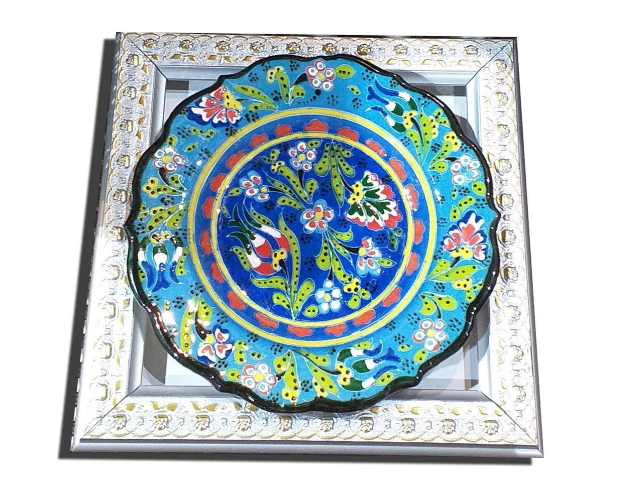 Wall decor plate , Handmade Turkish Plate , Embossed Plate