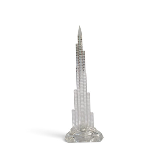 25cm Burj Khalifa Crystal Model with LED Light – Souvenir Figurine