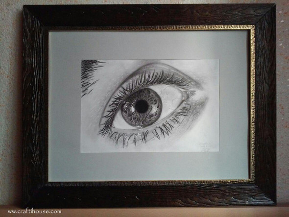 Luxury Her Eye Painting On Paper Charcoal Painting Premium Design Showcase