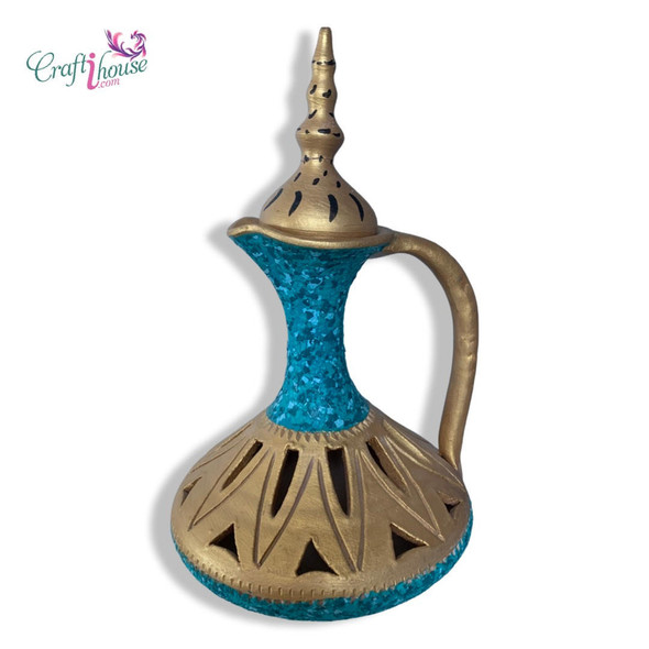 Premium Hand Painted Turquoise Pitcher 27 – Handcrafted Art - Luxury Handcrafted Art Craftihouse Dubai