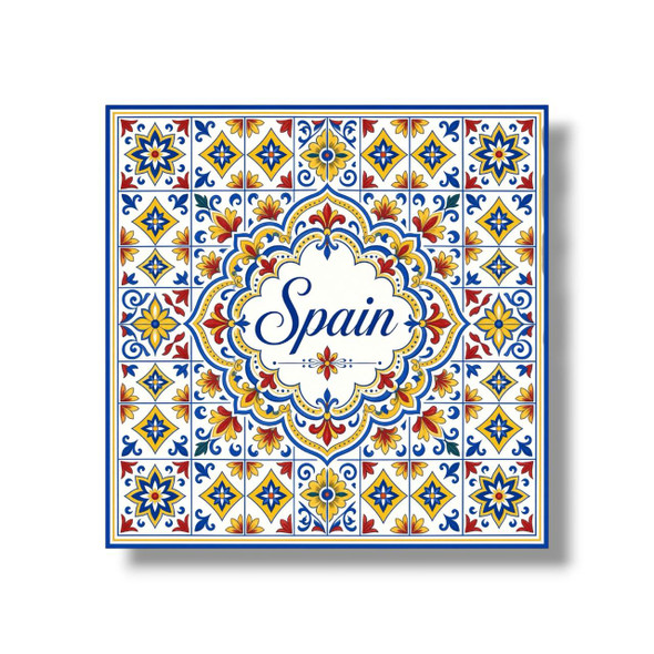 An exclusive Craftihouse artisan accessory, designed to bring Spanish cultural heritage and travel souvenir charm to kitchen decor and magnetic surfaces