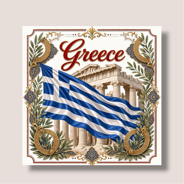 An exclusive Craftihouse artisan accessory, designed to bring Greek cultural heritage and travel souvenir charm to kitchen decor and magnetic surfaces.