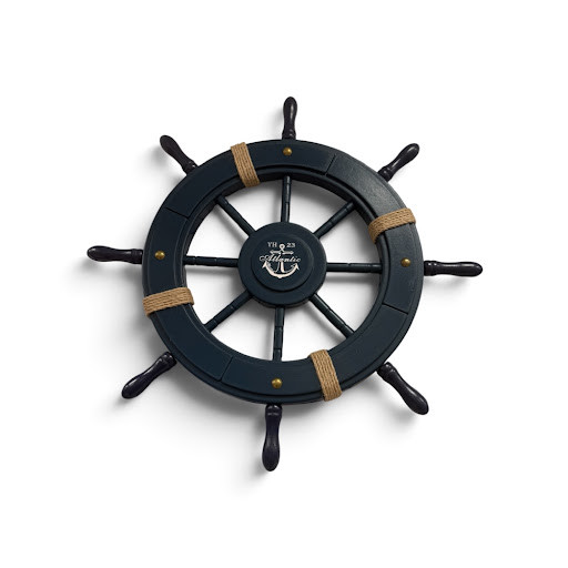 An exclusive Craftihouse wall-hanging wooden ship steering wheel designed to bring classic captain's helm aesthetic, maritime heritage, and coastal warmth to indoor spaces.