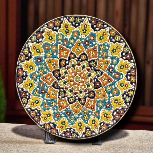 Luxury Artisan Enamel Painted Wall Hanging Plate Premium Design Showcase