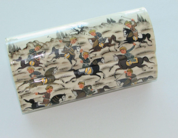 Exclusive Camel bone miniature Jewelry's box , 3 house Hand Painted Camel Bone Box , camel souvenir Fine Craftsmanship Detail