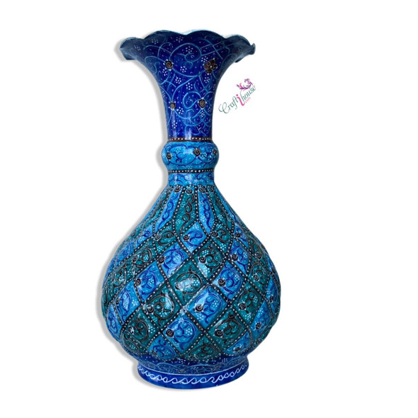 Hand painted scratch proof copper vase ,handmade Minakari vase , Enamel art Hand painted scratch proof copper vase ,handmade Minakari vase , Enamel art