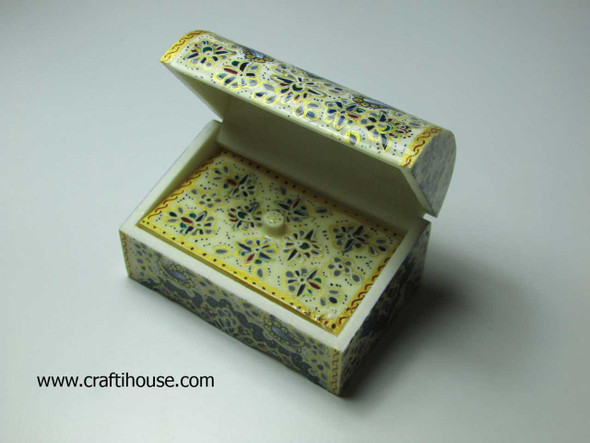 Exclusive handmade miniature Jewelry's  box , Hand Painted Camel Bone Box ,910 Fine Craftsmanship Detail