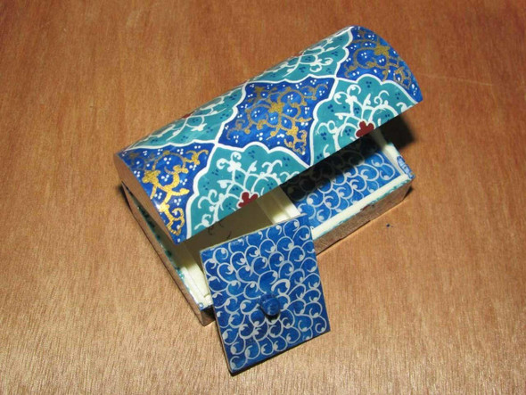 Luxury handmade miniature Jewelry's  box , Hand Painted Camel Bone Box ,930 Premium Design Showcase