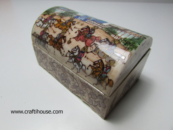 Exclusive Handmade Miniature Jewelry Box – Hand-Painted Camel Bone Trinket Box – Vintage-Inspired Keepsake Gift Fine Craftsmanship Detail