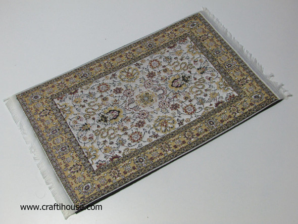 A traditional Oriental rug design computer mouse pad presented as an upscale promotional token for executive clients.