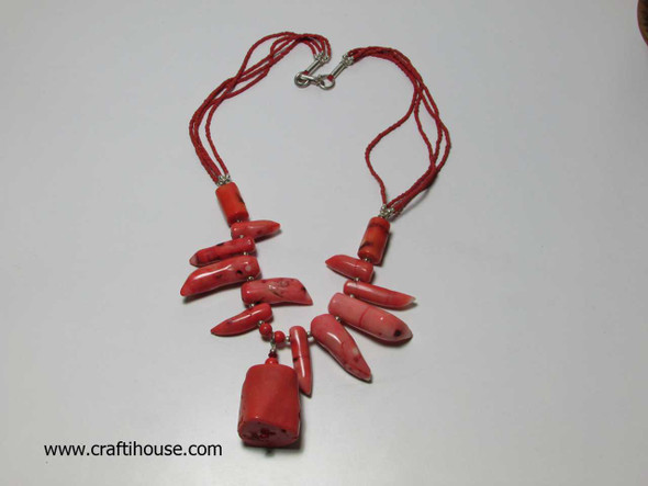 Luxury Red Coral Drops  stunning  necklace Premium Design Showcase