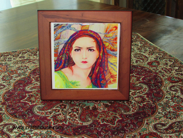 Miniature Ceramic Tiles With Wooden | Sophisticated Handcrafted Pottery | Elegant Home Accent - Luxury Handcrafted Art Craftihouse Dubai